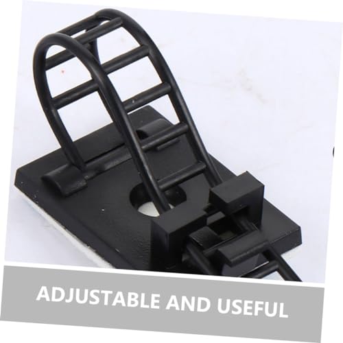Homoyoyo 25pcs clips ajustables adhesivos para cable para organización de escritorio, sujetadores de cable resistentes para uso miniatura 2