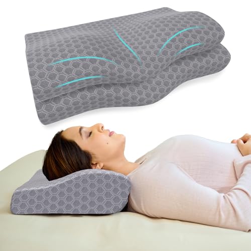 CareFoam Contour Cervical Memory Foam Pillow | 2-Year Manufacturing Warranty | Ergonomic 3-Zone Orthopedic Pillow for Neck Support & Cervical Spine Al