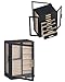 Glimmloop 360° Rotating Jewelry Box with 7 Drawers, Spacious Vertical Jewelry Organizer with Glass Window, Jewelry Storage Case, Dustproof & Moisture-resistant Design, Black