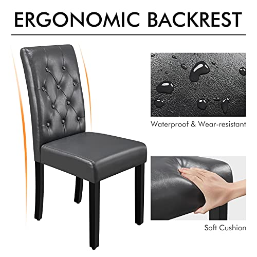 Yaheetech Dining Chairs Set of 4 Side Chairs with High Back and Soft Padded Seat for Home Dining Room Grey - Image 4