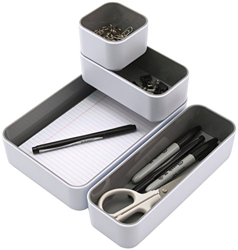Plateaux de bureau Stackbl Advantus 37592 blancs et gris pour trier vos dossiers - 6