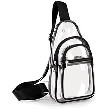 Clear Crossbody Bag Clear Bag for Stadium Events, Clear Purses for Women Men, Clear Sling Bag Clear Bag Stadium Approved
