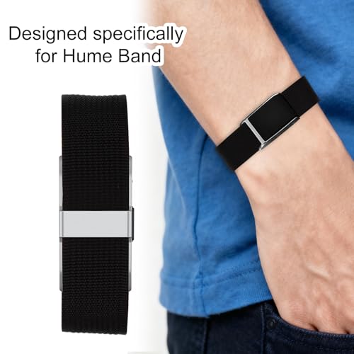 Sinbana Replacement Nylon Loop for Hume Band, Soft Breathable Woven Wristband with Adjustable Metal Buckle for Hume Health Band Fitness Tracker All-Day Comfort Wear (Black) by Sinbana - Image 5
