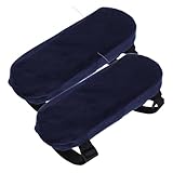 2Pcs Office Chair Armrest Covers Comfy Memory Foam Cushions for Gaming Home Office Use Removable Washable Elbow Support Dark Blue Color for All Chair Types