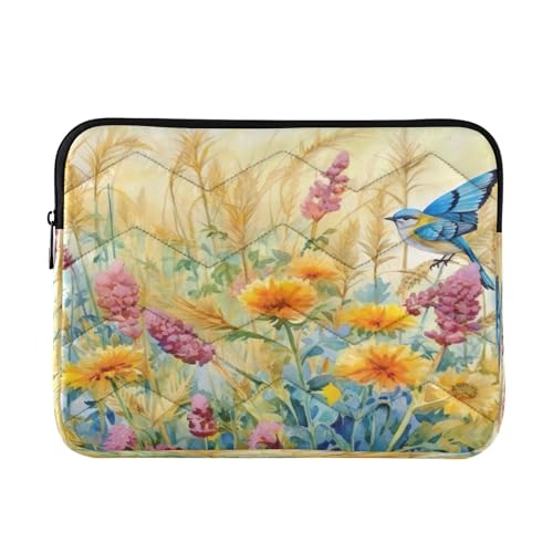 Funda para portátil de 13-14 pulgadas con diseño floral miniatura 1