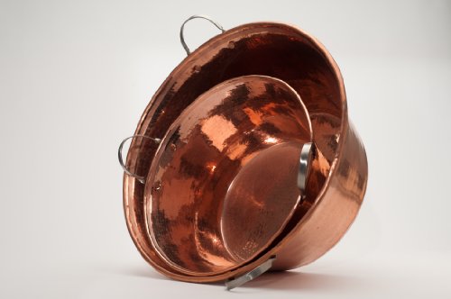 Sertodo Copper, Hand Hammered 100% Pure Copper, Permian Basin With Stainless Steel Handles, 15 Inch By 7 Inch High #TOP2