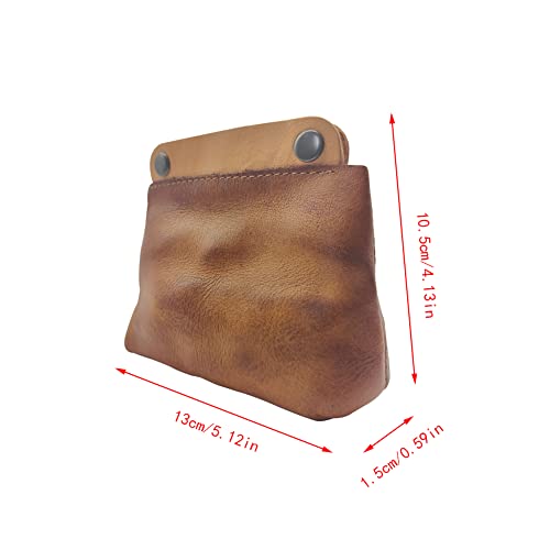 1 Pcs Leather Double Snap Coin Purse Wallet, Coin Organizer, Change Holder,Card Case, Leather Makeup Storage Bag for Men & Women2