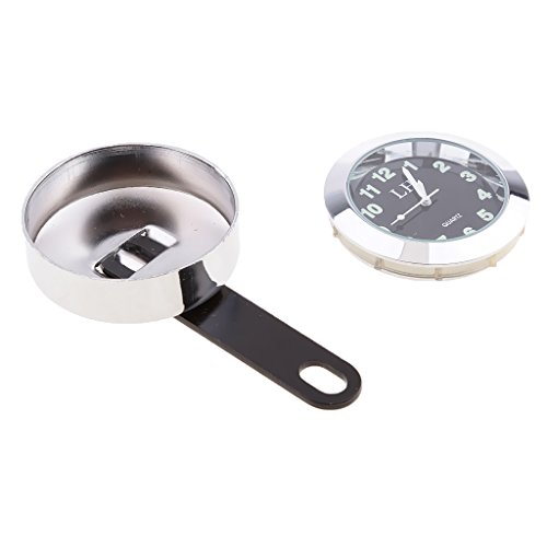 figatia Suporte de Relógio com Discagem à Prova D'água para Motocicleta Prata + Amarelo