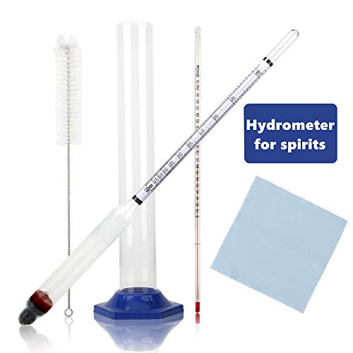 MEOMOU Hydrometer Alcohol Meter 0-200 Proof Hydrometer Kit with Thermometer, Alcohol Proof Hydrometer
