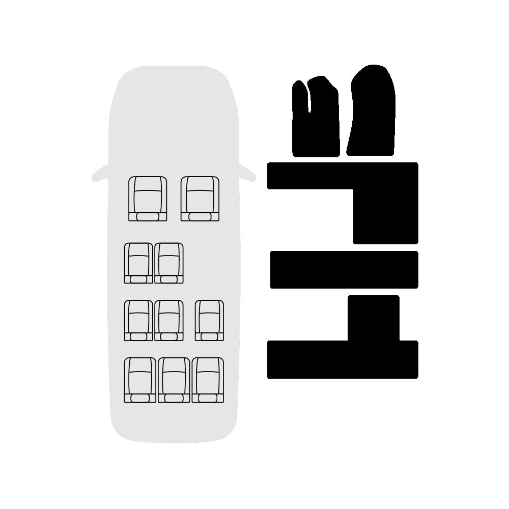 Compatible with Ford Transit 10 Passenger Carpet Floor Mats Custom Fit Years: 2015, 2016, 2017, 2018, 2019, 2020, 2021, 2022 (Black) Made in The USA