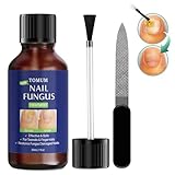 Toe Finger Nail Fungus Treatment: Hongos fungal Remover Extra Strength Liquid - Finger nail Fungi Aid Care Kit - Crystal Flush Repair With Brush - (30ml/1fl oz)
