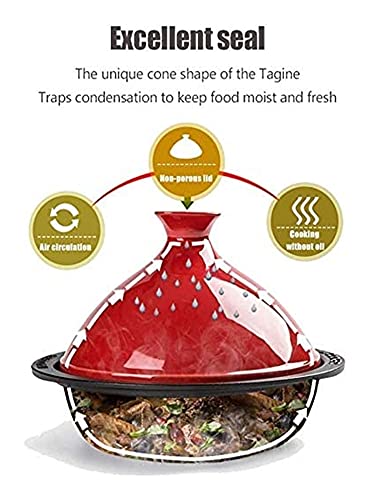 Cast Iron Tagine Pot With Ceramic Lid And Cast Iron Base For Cooking And Stew Casserole Slow Cooker For Different Cooking Styles (Color : Green) #TOP4