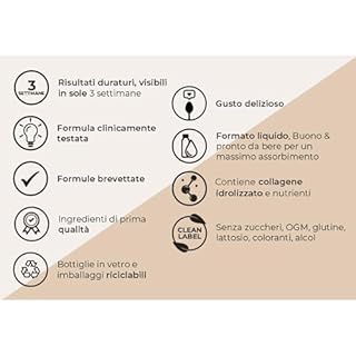 GOLD COLLAGEN Multidose 40+ - Collagene Integratore Antiossidante e Supporto Sistema Immunitario con Vitamina C e D, Collagene Marino con Acido Ialuronico e Biotina Capelli, Pelle, Unghie e Ossa 300ml