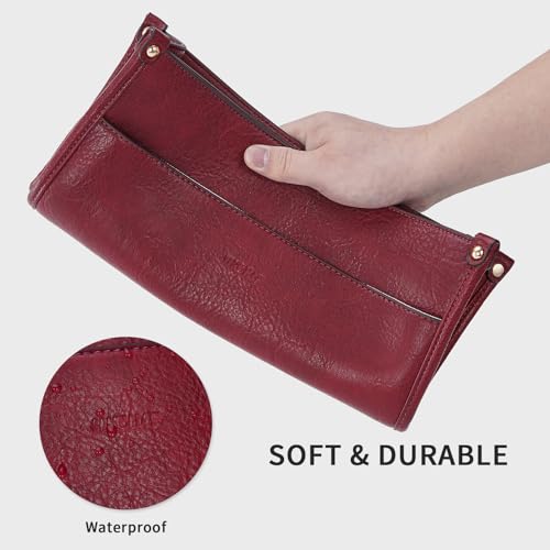 Image of HKCLUF Vegan Leather Crossbody Bags Purse for Women Trendy Tassel Hobo Handbag Women With 2PCS Adjustable Guitar Strap | Vegan Leather