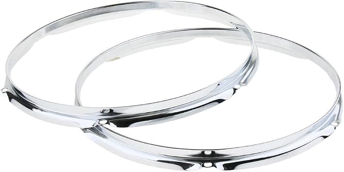 Pair Die-cast 6-lug Tom Drum Hoop - Batter Side - Zinc Alloy - 14 inch 1.5mm