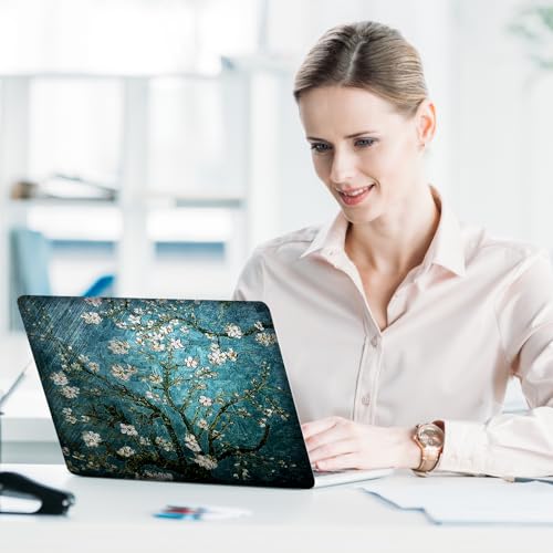 ArtSo Laptop Skin Sticker Decal, 17 17.3inch Laptop Netbook PC Notebook Universal Vinyl Reusable Skin Sticker Cover Personalized Art Case Protector, Blue Blossoming Almond