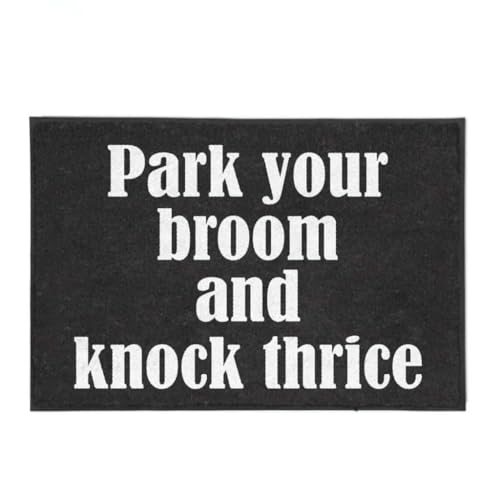���փ}�b�g �n���E�B�� �ق������߂ĎO�x�m�b�N ���� 50×80cm doormat Halloween Park Your Broom And Knock Thrice Equality