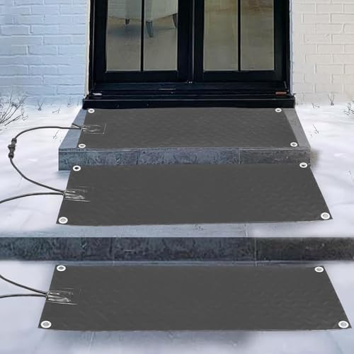 Heated Snow Melting Mat for Stairs & Walkways, Non-Slip Outdoor Heated Mat, 10x15/30/48In Winter Safety Solution for Driveways, Decks, Sidewalks & Entrances