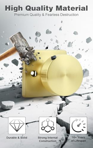 Poignée de porte factice dorée fixe bouton carré pour meuble et dressing - 4