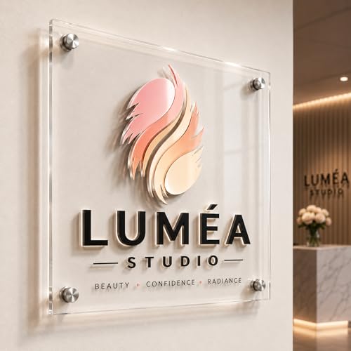 Image of Custom Acrylic Business Logo Sign, Personalized 3D Wall Logo for Storefront Reception Office Decor, Professional Brand Signage for Salon Boutique Studio Cafe Restaurant