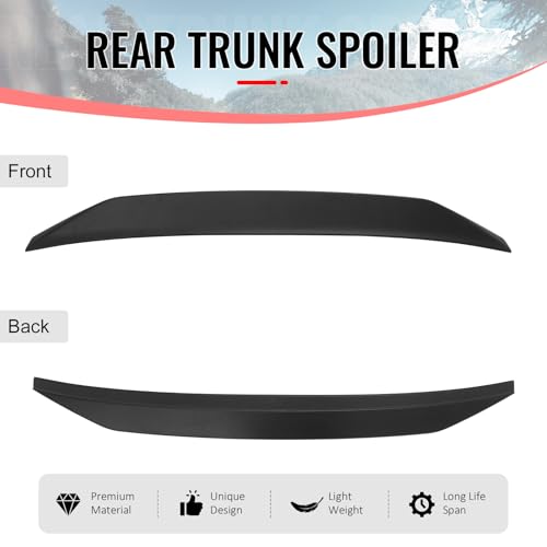 IKON MOTORSPORTS, Trunk Spoiler Compatible with 2001-2005 Lexus IS300 Sedan, JDM Duckbill Style Primer Black ABS Rear Trunk Lid Spoiler Wing Lip - Image 4
