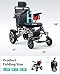 30 Miles Reclining Electric Wheelchair, 600W Dual Brushless Motor Electric Wheelchairs for Adults with Headrest, Lightweight Foldable Portable All Terrain Power Wheelchair, 30AH Lithium Battery