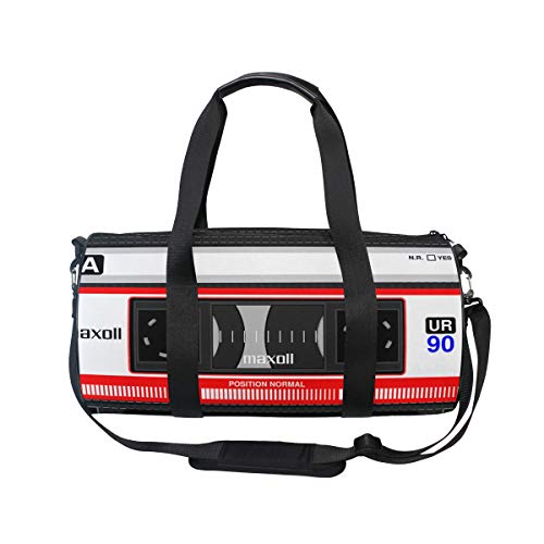 MUOOUM Unique Compact Cassette Music Tape Sports Gym Bag Travel Duffel Bag