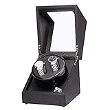 ダブルウォッチワインダー、オーストリッチスキンウォッチボックス、自動時計用、5回転モード、サイレントモーター