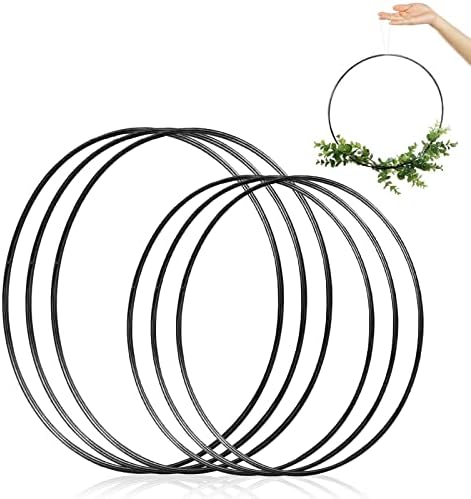 YEJAHY 6 Pack 2 Sizes (6inch & 8inch) Metal Rings, Metal Hoops for Crafts,for Making Wedding Wreath Lace Decorations and DIY Dream Catcher Wall Hanging Crafts