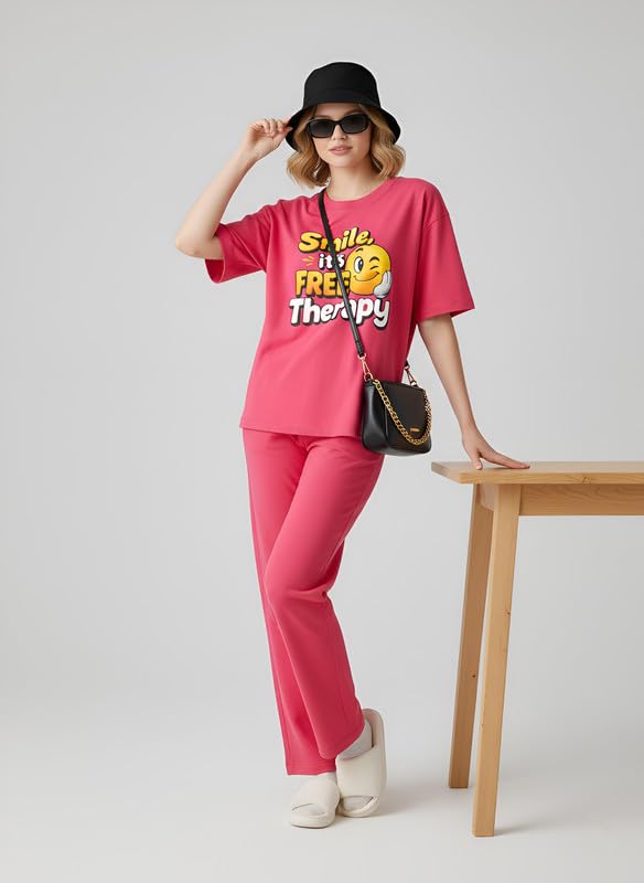 Image of My Swag Women Night Suit Cotton | Stylish Printed T-Shirt Pajama Set | Comfortable Sleepwear, Lounge Wear & Daily Home Wear | Plus Size