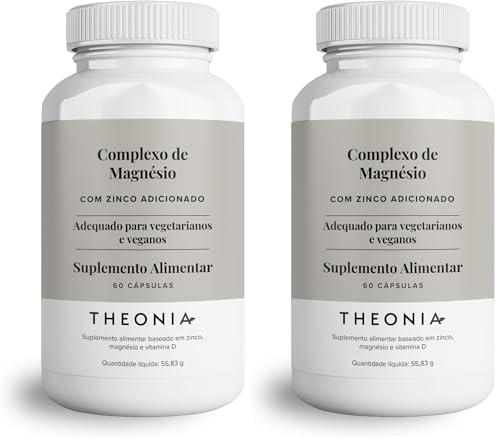 Complejo de magnesio Theonia de alta concentración - Salud muscular y ósea, función nerviosa y ayuda energética - 60 cápsulas, sin OMG, apto para vegetarianos (Paquete de 2)