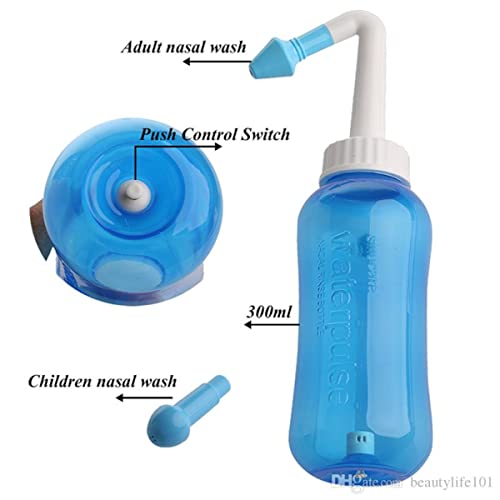 Higienizador Nasal 300ml Cor Azul Previne Rinite Sinusite e Alergias para Adultos e Crianças