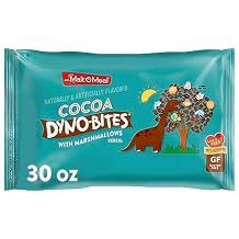 Malt-O-Meal Cocoa Dyno Bites with Marshmallows Gluten Free Breakfast Cereal, Cocoa Crispy Rice Puffs, Family Size, 30 oz Resealable Bag