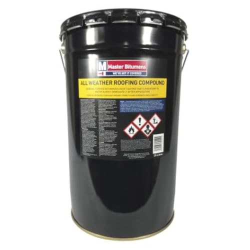 Master Bitumen All Weather Roofing Compound 25L | Black Bitumen P...