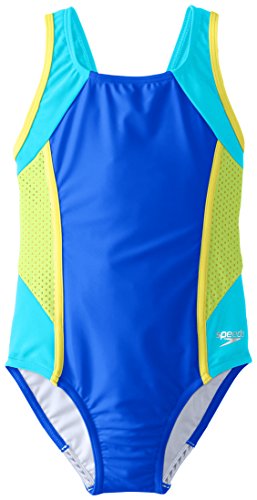 Speedo Big Girls' Mesh Thick Strap One Piece Swimsuit