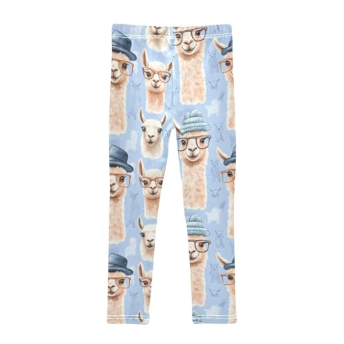 Funny Llamas Girls Leggings,Workout Leggings for Girls Toddler Athletic Legging Size for 3-10T2
