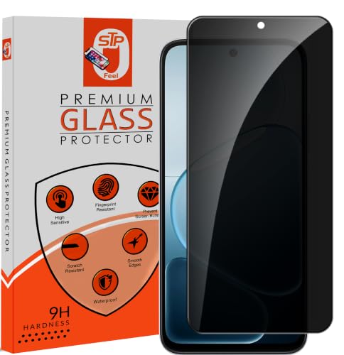 Image of STP FEEL Premium Grade Privacy Tempered Glass Screen Protector Guard Compatible For Realme Narzo 100X 5G (6.81 Inch, Pack of 1) Full Edge to Edge Coverage Anti-Spy /Anti-Peeping 9H Hardness