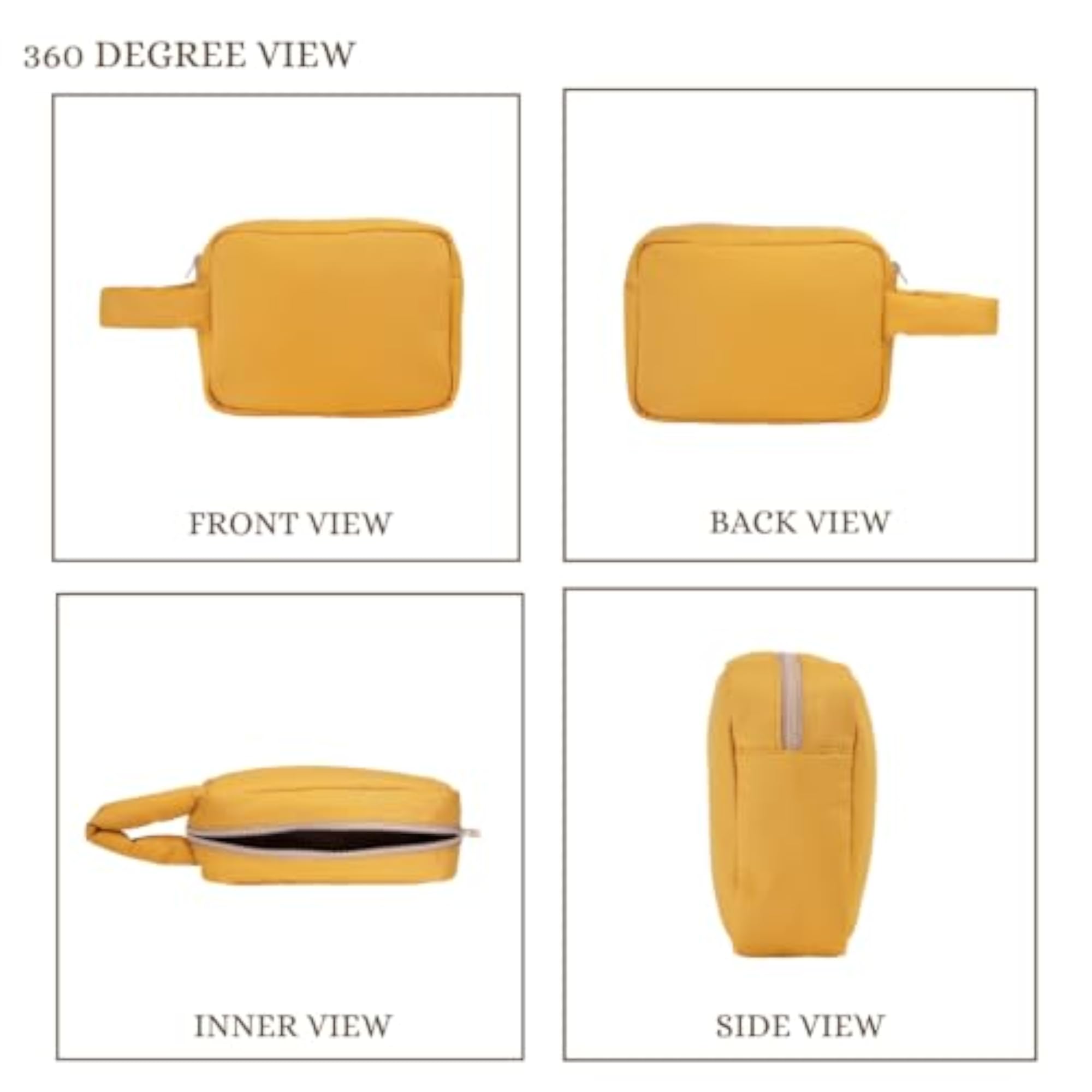 Drift Mustard Yellow Polyester Travel Pouch, Stylish Organizer