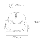wonderlamp Zestaw 2 do zabudowy do łazienki lub na zewnątrz, IP 65, do zabudowy, nowoczesny, biały, do wewnątrz/na zewnątrz, kwadrat
