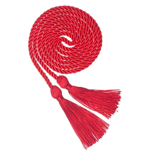 GHGMAO Red Graduation Cord Graduation Honor Cords for Class of 2026 Rayon Braided Grad Cord with Tassels 68 Long Polyester Yarn Honor Ropes for Bachelor Master Doctoral