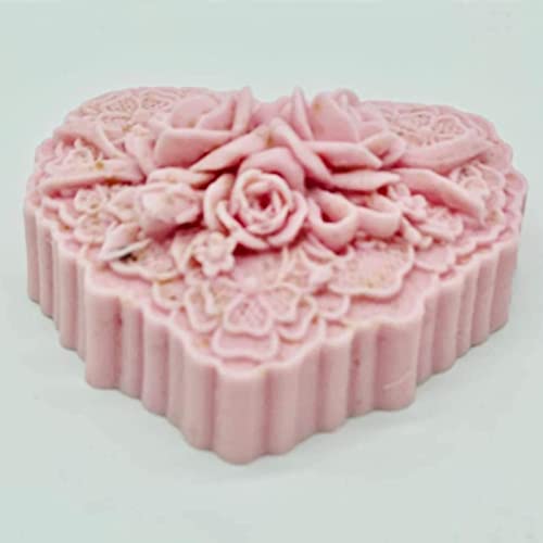 Beautiful Flower Delicate Floral Heart Silicone Soap Molds For Soap Making, Craft Diy Handmade Chocolate Candy Cake Mold #TOP7