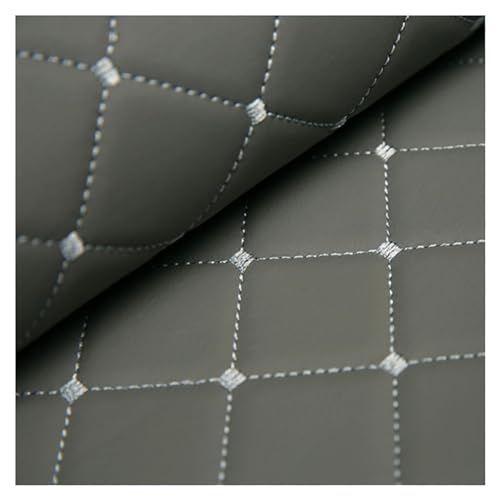 Tissu similicuir matelassé gris de qualité supérieure pour sellerie auto et couture 1,4x7m