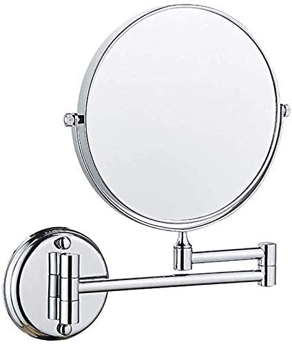 Miroir de maquillage mural rétractable FIDEMM double face avec grossissement pour salle de bain