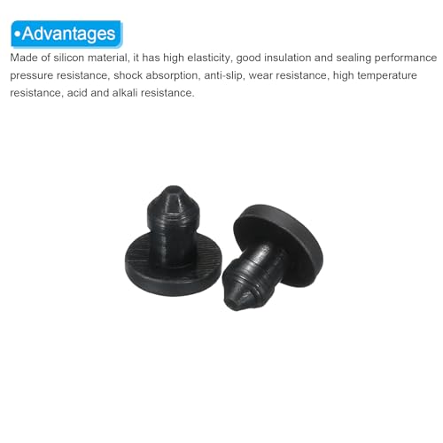 Image of MECCANIXITY Silicone Snap in Locking Hole Plugs Rubber Panel Seal Cover Flush Type Panel Round for Kitchen Rubber Bulkheads Waterproof Sealing Plugs 3.5mm /0.14 Inch Diameter Black,Pack of 20