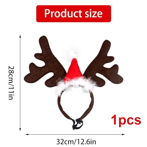 Weihnachten Haustier Stirnband Hund Katze Rentier Geweih Haarreif Für Haustier Hund Weihnachts-Kopfschmuck Für Hunde Für Weihnachts Geschenk Kostüm Outfit Für Hunde Katzen