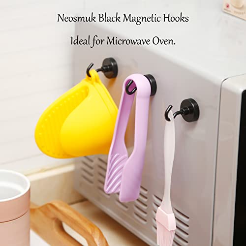 Image of Neosmuk Magnetic Hooks for Cruise Cabins, 85lb+ Heavy Duty, Black, 6 Pack