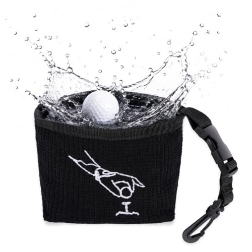 TOGETRUE Golf Club and Golf Ball Cleaning Bag Pouch, Waterproof Golf Ball Cleaner with Detachable Clip, Clean Face Technology Liner, Golf Bag Accessories Gifts for Men, Women, Beginners and Golfers