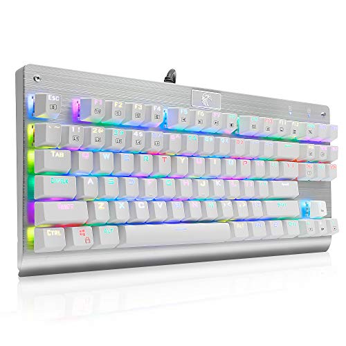 RGB Mechanical Gaming Keyboard, E-Element Z-77 Programable RGB Backlit, Blue Switches,Water Resistant, 87 Keys Anti-Ghosting for Mac PC, White - Thumbnail 2