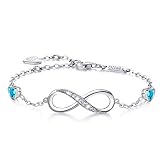 Billie Bijoux Infinity Love Bracelets for Women 925 Sterling Silver Womens Bracelet Love Symbol Char