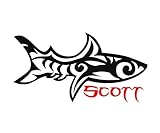 Shark Decal Personalized Name Monogram Gloss Sticker for Yeti coolers, laptops, cups or windows